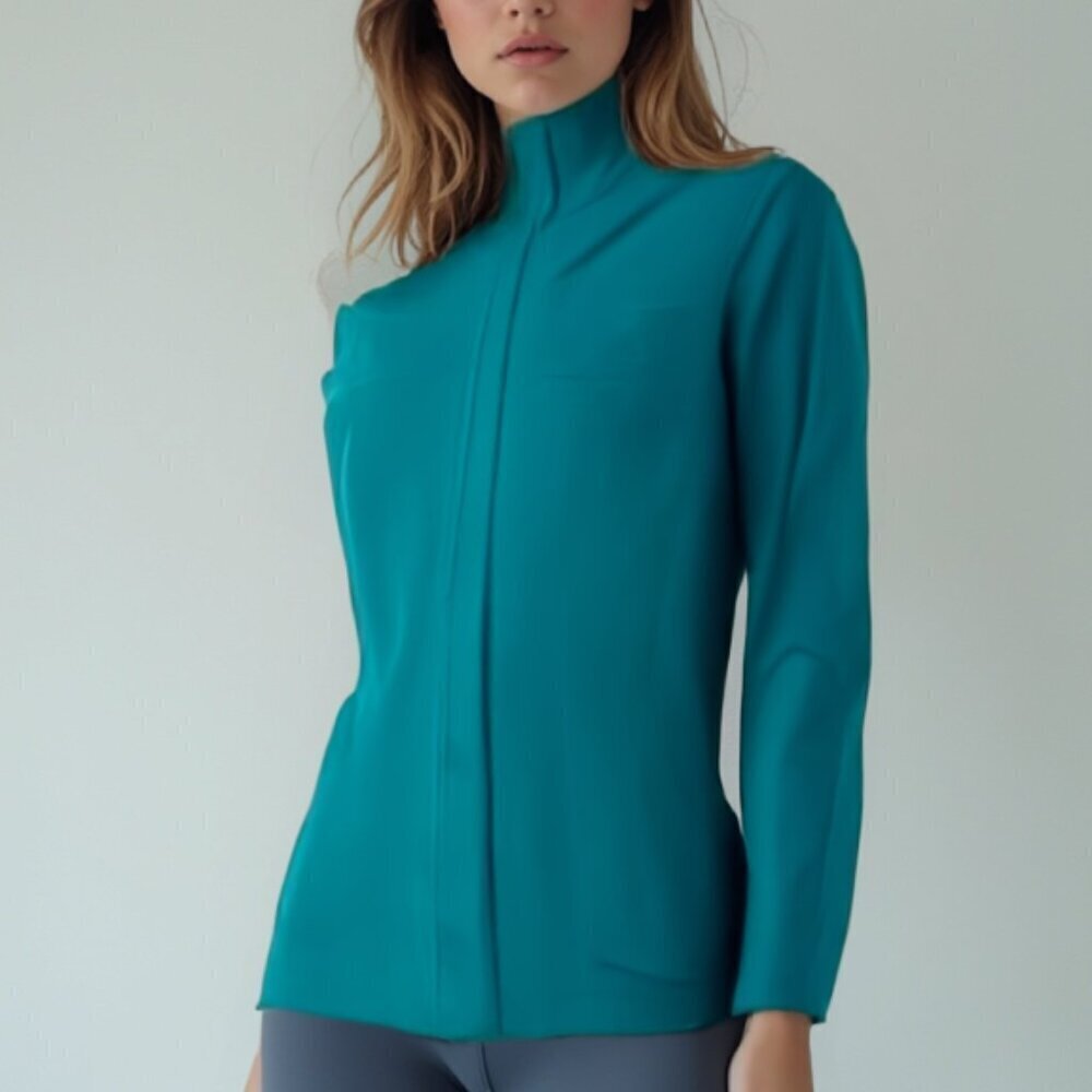 Scrubletics Performance Fleece Scrub Jacket Teal S - Stretchy & Warm